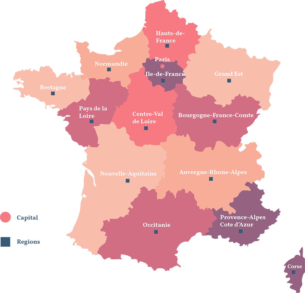 Zone d'intervention prestation de sécurité carte de France